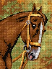 Orchidea Needlepoint canvas for halfstitch without yarn Chestnut Horse 2197F ...