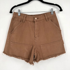 PACSun Cut Off Cargo Hi Rise Workwear Brown Shorts Size 27 Size 4 Utility