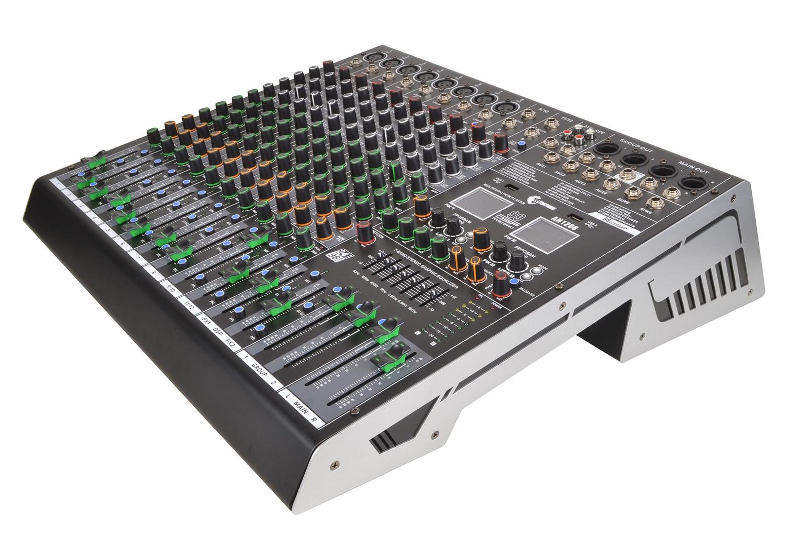 Audio Mixer 8 Mono 2 Stereo Channels Dual Effects Bluetooth USB Recording