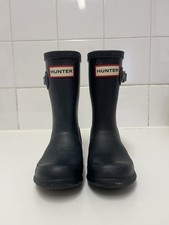 Hunter Kids First Classic Boots UK 8 Navy Waterproof Wellies Rubber Excellent