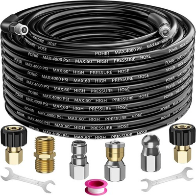 #ad #ad 50FT 1 4 Inch Sewer Jetter Kit for Pressure Washer 4000PSI Drain Cleaner Hose $39.96