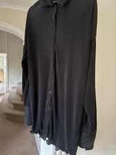 Ladies PRETTY LITTLE THING black Pleated Shirt Dress New Size 16 Worn Once!