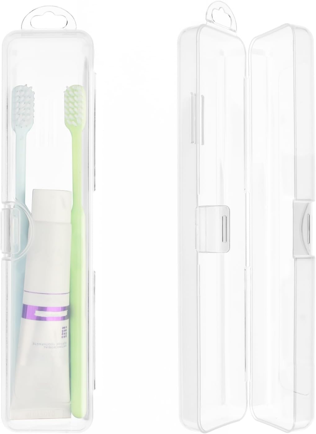 Portable Toothbrush Case 2 PCS Travel Holders with Lid and..