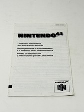 Nintendo 64 Consumer Information Precautions Booklet Original N64 Insert