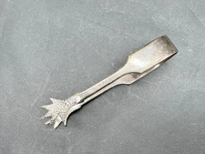 ANTIQUE SILVER PLATED SUGAR TONGS CLAW GRIP STAMPED EPNS TABLEWARE