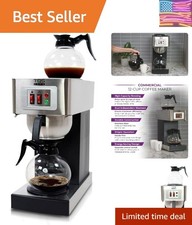 12-Cup Commercial Coffee Maker Stainless Steel - Double Coffee Machine for Of...