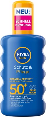 NIVEA SUN Schutz & Pflege Sonnenspray LSF 50 wasserfestes Sonnencreme Spray mit