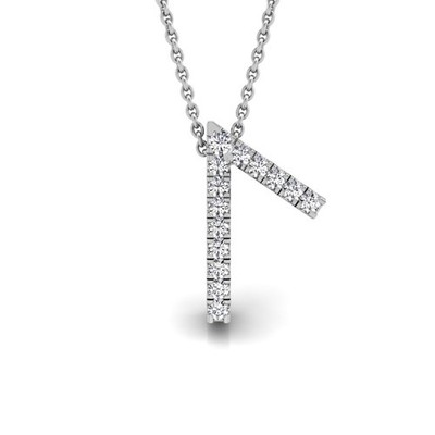 18K Weißgold Lab Grown Diamant Wikinger Anhänger, rundes Hagalas Symbol