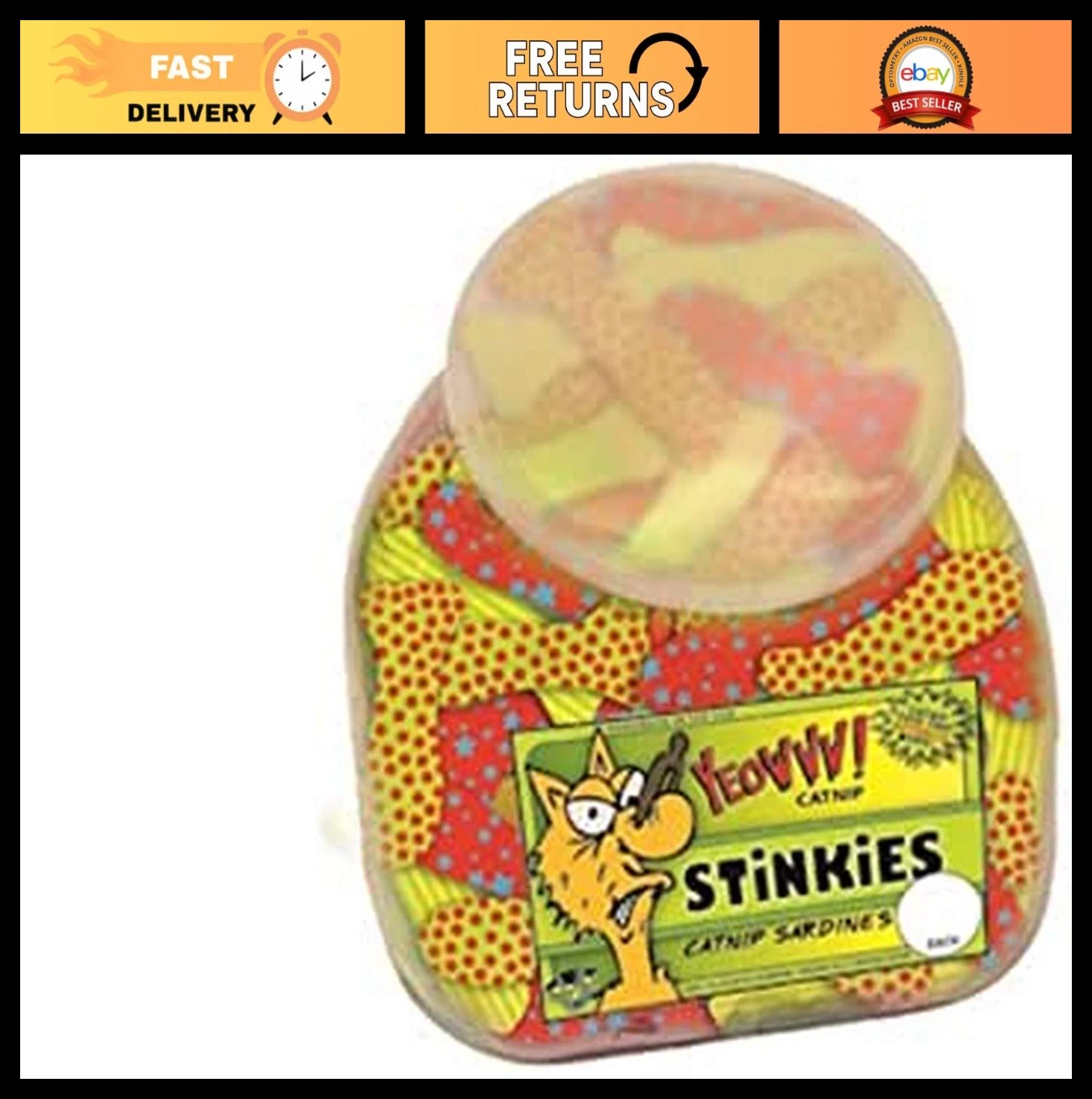 Fish Bowl Cat Toy with 51 Stinkies Catnip Toys - Fun Interactive Play for Cats
Opens in a new window