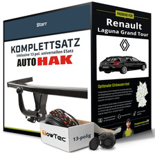Für RENAULT Laguna G. Tour III KT Anhängerkupplung starr +eSatz 13pol uni. 08-