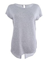 Calvin Klein Performance Women's Keyhole-Back T-Shirt S, Light Grey 