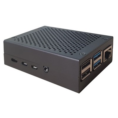 Aluminium Gehäuse für Raspberry Pi 4 Modell B, schwarz Case