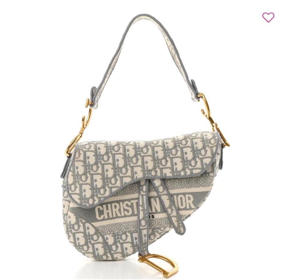 Christian Dior Saddle Handbag Logo Embroidered Oblique Canvas