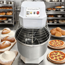 PreAsion 220V Electric Spiral Dough Mixer 80QT Commercial Flour Mixer Machine