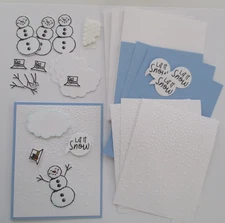 Stampin Up Christmas Card Making Kit MakeA total 4 Christmas "Snowmen Season"