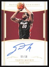 2018-19 Panini National Treasures Gold Auto /10 Yante Maten #160 Rookie Heat