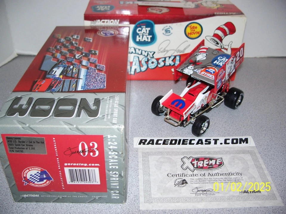 #20 DANNY LASOSKI "AUTOGRAPHED" CAT IN THE HAT 1/24 2003 ACTION - Image 2 of 2