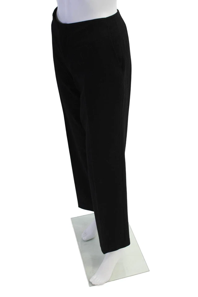 Pantalones de vestir Vertigo para mujer con cremallera tiro alto pierna recta negros talla IT 38 Foto 2 de 4