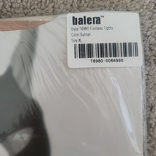 NEW BALERA Dancewear Ballet Tights Footless XL Suntan Beige Womens T6980 - Picture 3 of 3