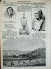 Old Antique Print 1855 Queen Palace Balmoral Thackeray Montgomery Church 19th