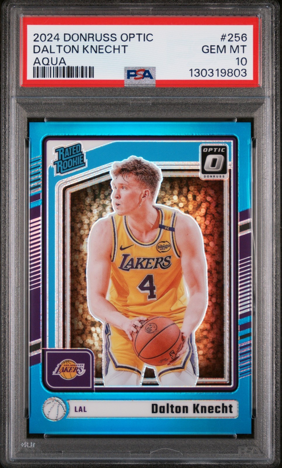 Dalton Knecht 2024 Donruss Optic Rated Rookie Aqua 33/225 RC #256