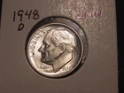 1948-D ROOSEVELT DIME CHOICE BU NICE ORIGINAL BETTER DATE COIN FREE SHIPPING
