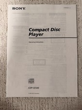 Sony CDP-CE545 Compact Disc Player Operating ...