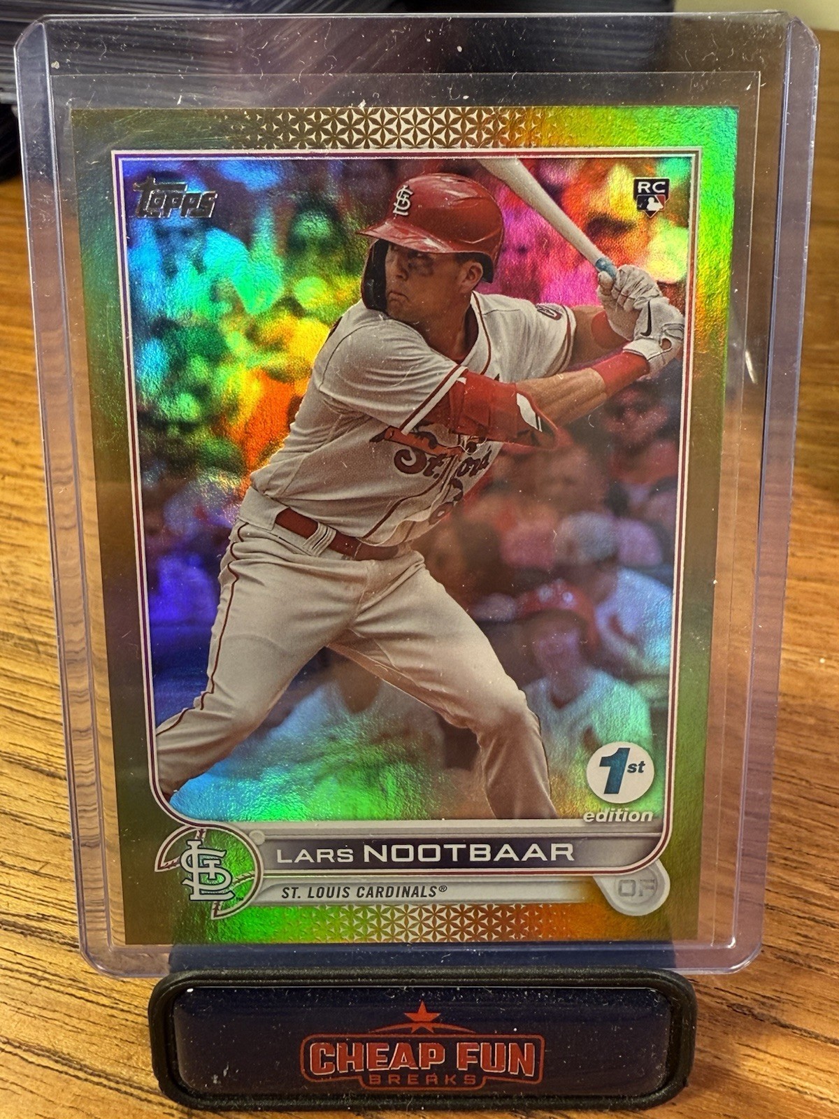 2022 Topps Series 1 1st Edition Lars Nootbaar #58 Gold Foil RC Rookie Cardinals