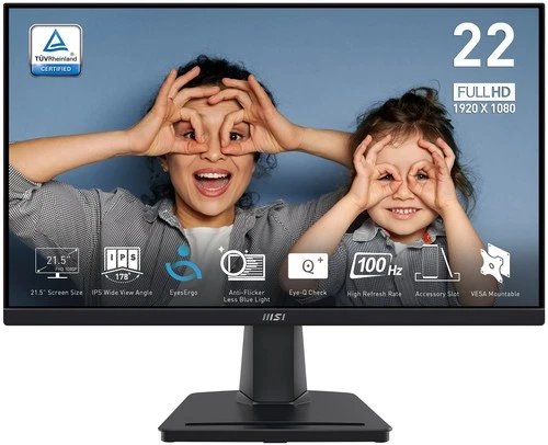 MSI PRO MP225 22" FHD Business Flat IPS Monitor 100Hz/1ms CB/CE Energy Star