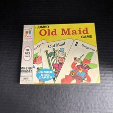 Vintage 1968 Old Maid Jumbo Card Game Milton Bradley 4875, Complete