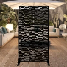 Black Removable Privacy Fence Screen Save Space Multi-functional Decorative