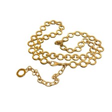 Vintage 1970s - Women's 46.25" Chain Belt Gold Tone Metal "O" Ring GoGo Classic