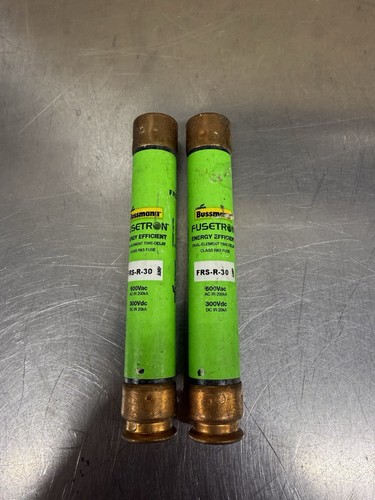Lot of 2 Bussmann Fusetron FRS-R-30 Energy Efficient Fuse 600V New Old ...