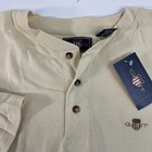 Gant Passage Shirt Mens 2XL Cream Henley Cotton USA Crest Logo Casual