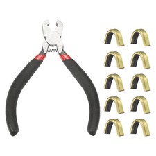 Bow String Nocking Points Set 10 Pcs Black Brass Nocking Points and 1 Pliers