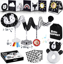 Spirale D'Activité Bébé - Poussette Bebe Jouet Fille Garcon, Livre Noir Et Blanc