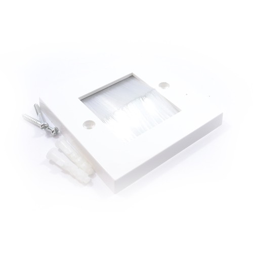 BRUSH Faceplate Cable Exit/Entry/Wall Single/Double Gang Black/White/1 or 2 Gang - Afbeelding 7 van 32
