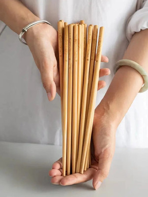 10 Paar Essstäbchen aus Holz, wiederverwendbar für Zuhause, Küche Esszimmer & Geschenkset Utensil