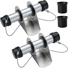 Trailer Document Holder, Aluminum Tube Style 2-PCS with Spare Rubber Caps