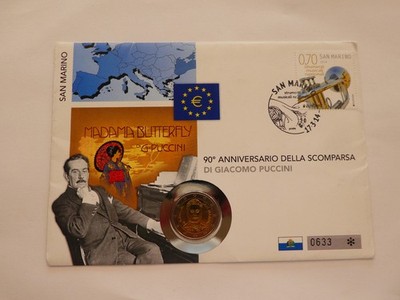 San Marino, 2 Euro Numisbrief 2014, Di Giacomo Puccini, original