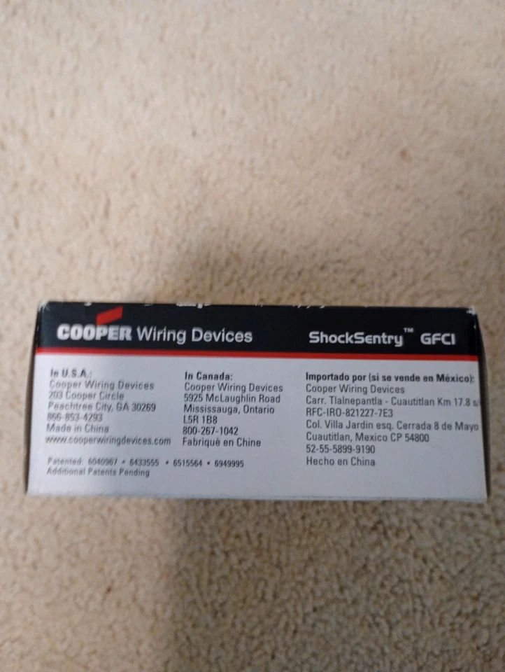 Receptáculo duplex Cooper Brown 15Amp GFCI TRVG15B - Novo na caixa completo - Imagem 4 de 4