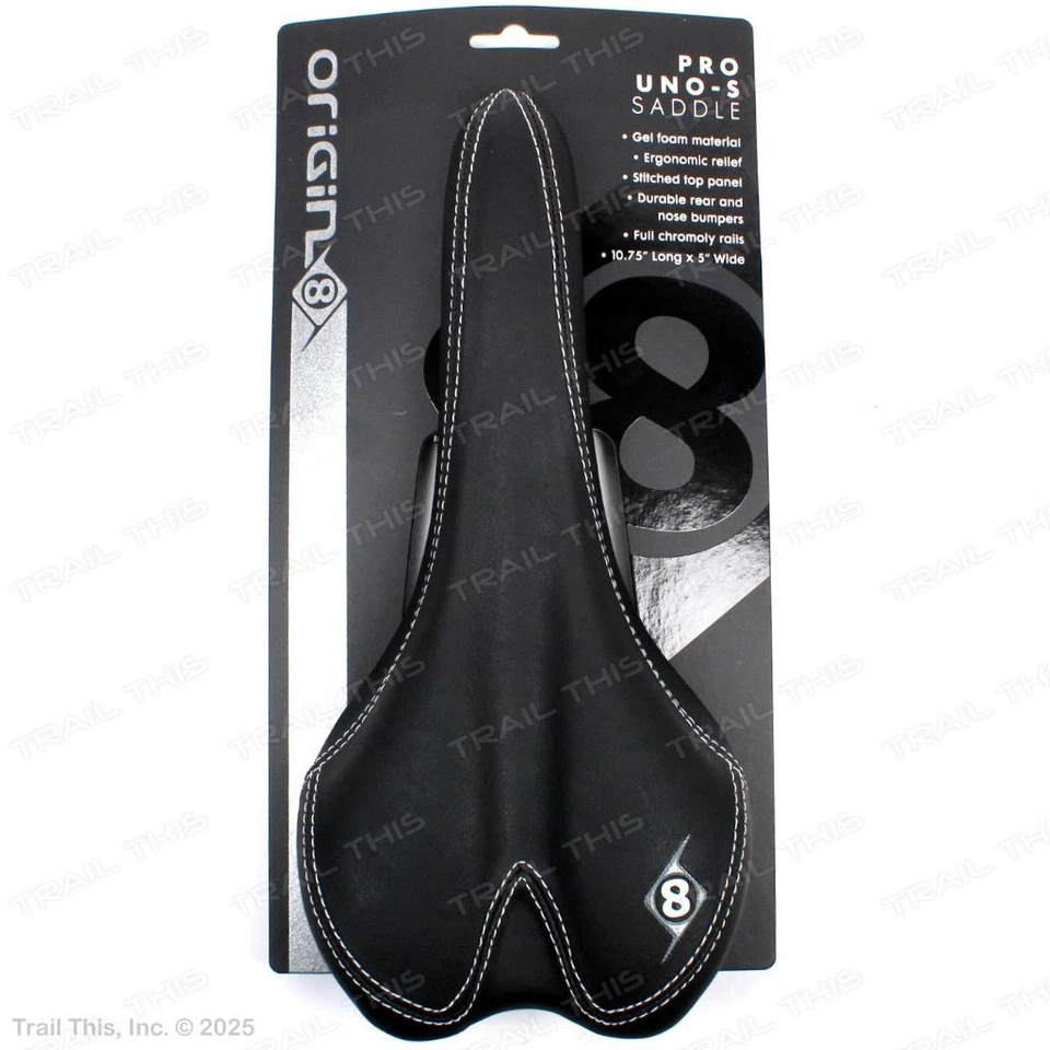 Sillín de bicicleta Origin8 Pro Uno-S negro cuero sintético carretera/MTT Foto 2 de 4