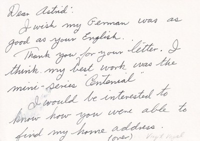 Virgil Vogel Originalautogramm auf Brief ''Regisseur''