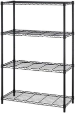 4-Shelf Heavy Duty Storage Wire Shelving Unit Kitchen Garage Rack Shelves Black