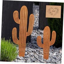 2pcs Metal Cactus Outdoor Decor,Metal Plants Prickly Pear Floral Rustic