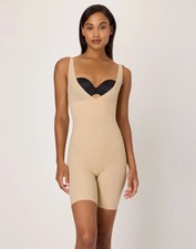 Maidenform Women's Firm Control Shapewear One Piece Bodysuit Beige Small