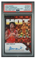 Amen Thompson 2023-24 Panini Hoops Hot Signatures Rookie Red /25 PSA 8 DNA 10