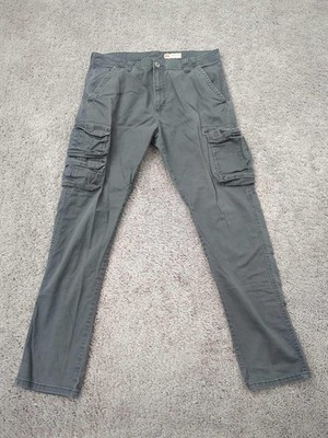 Wrangler Cargo Pants Mens 34x32 Gray Regular Taper Stretch Casual Outdoor 