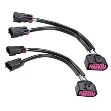 2Pcs Conversion Harnesses Quad Housing to Projector Headlight Fit for Ram