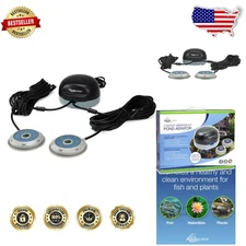 Quiet Pond Air 2 Kit - Electric, 3.7 PSI Max, Includes Tubing & Stones, 2000 Gal